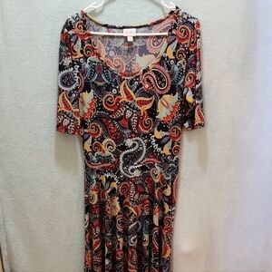 LuLaRoe Multicolor Paisley Midi Dress